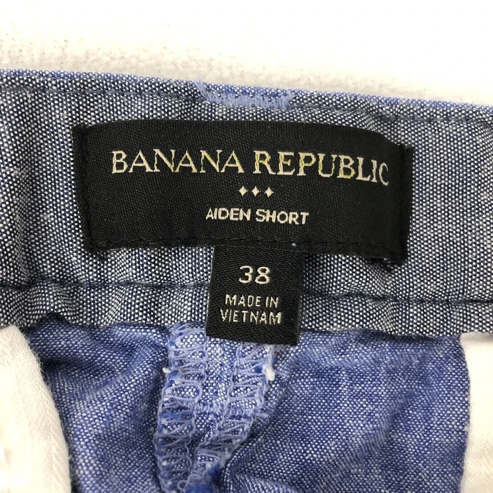 BANANA REPUBLIC AIDEN SHORT LINEN / COTTON BLEND LIGHT BLUE Sz 38‎ INSEAM 9